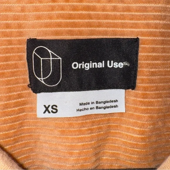 Original Use Corduroy Button Up Overshirt Tan Brown XS - Picture 8 of 9